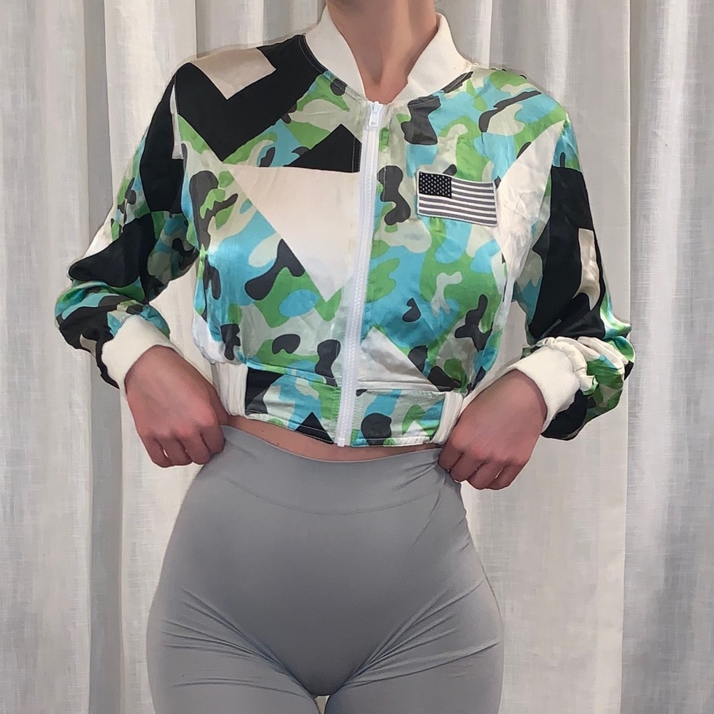 Vintage Silk camo bomber by This is a Love Song